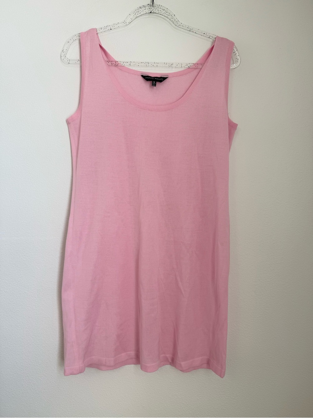 MING WANG Sleeveless Sheath Knit Mini Dress Perfect Pink Size M